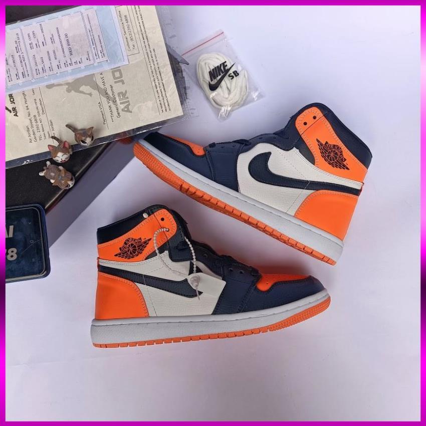 [Sneaker34]⚡️𝕋ổ𝕟𝕘 𝕂𝕙𝕠⚡️ Giày thể thao sneaker Jordan 1 đen cam cao cổ nam nữ full box