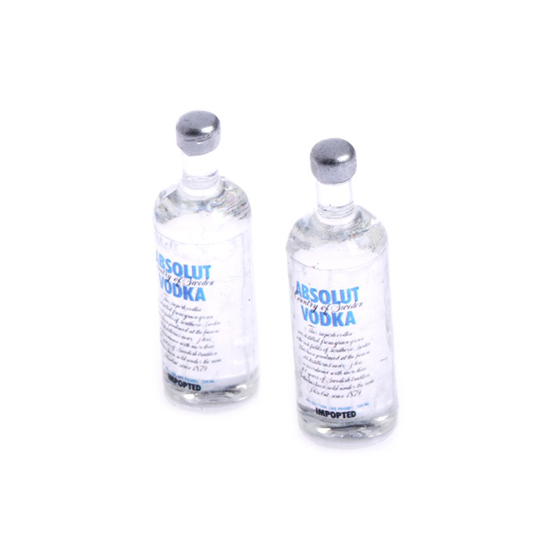 [superhomestore]2Pcs 1:12 miniature wine vodka bottles doll house decor accessories