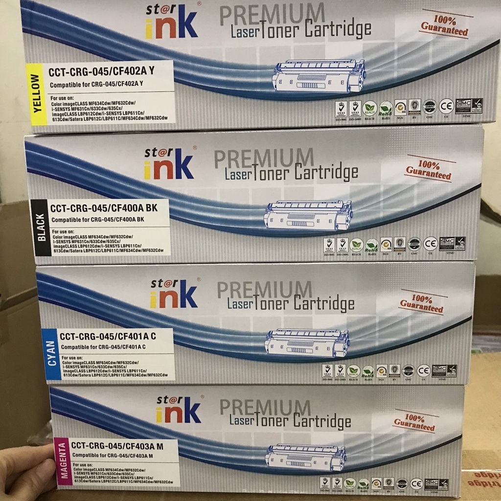 Hộp mực in Laser màu StarInk 045 dùng cho máy LBP 611CN, LBP 613CDw, MF 631Cn,MF 633CDw.