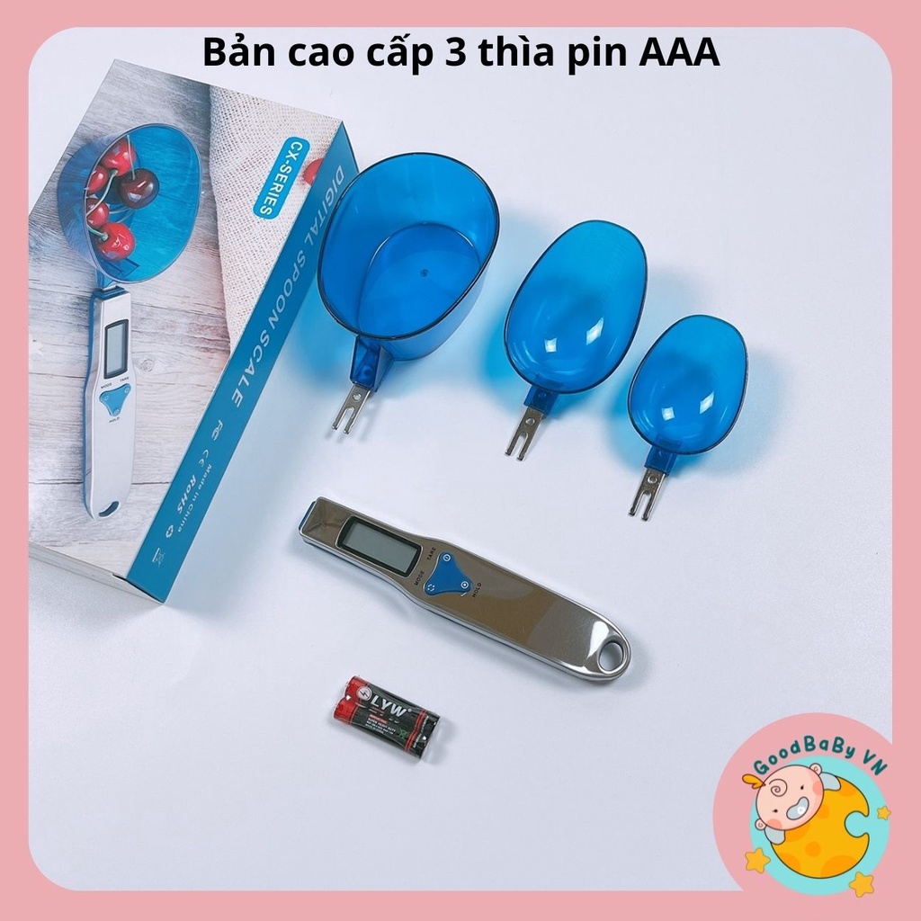Cân Điện Tử Tiểu Ly Dạng Thìa đong ,đo gia vị,đồ ăn dặm chính xác cho bé 500/0,1g Goodbabyvn