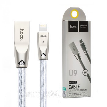 Cáp Sạc Nhanh Hoco U9 Lightning  2M / 1.2M  - đèn Led - Dây chống rối siêu bền -  sạc chính hãng cho iphone ipad