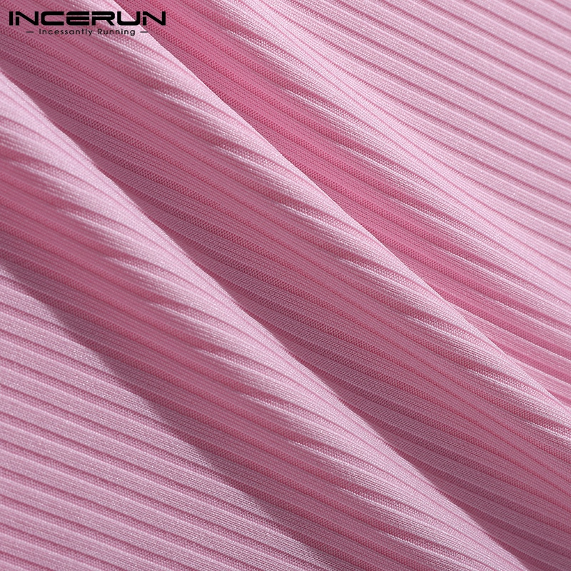 Áo tanktop INCERUN dệt kim hai dây ôm dáng màu trơn không tay mùa hè cho nam