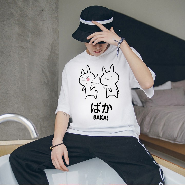 ÁO THUN UNISEX AOMI THO BAKA TAY NGẮN TAY LỠ NAM NỮ CHẤT LƯỢNG CAO