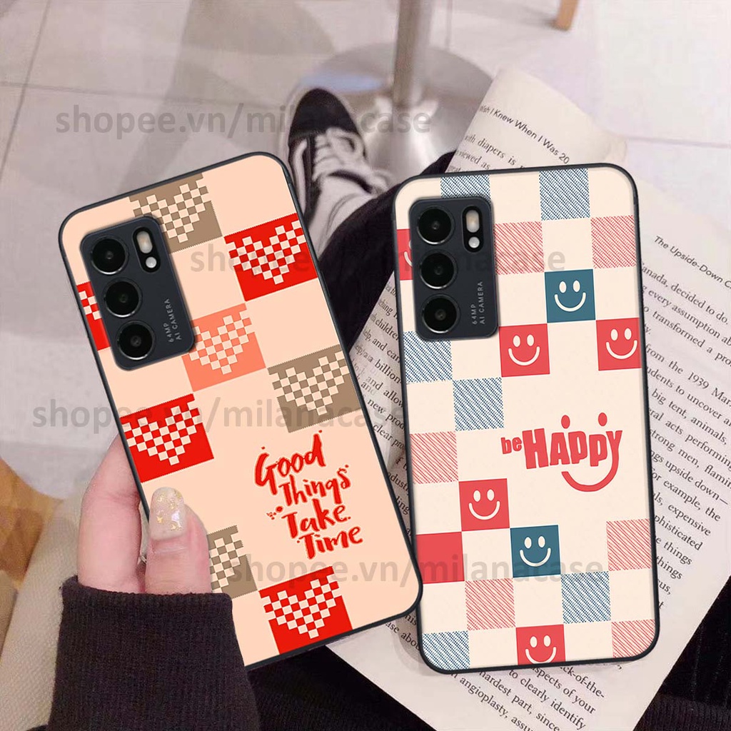 Ốp Oppo Reno6 / Reno6 Z 5G / Reno 6 caro họa tiết nhiều màu sắc siêu đẹp thời trang cá tính