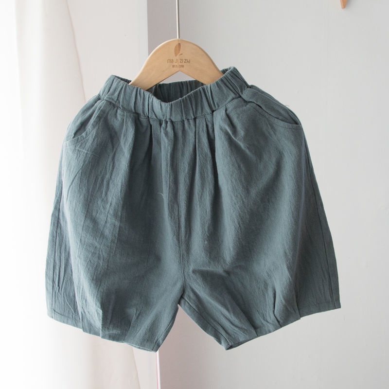 Quần Cotton Lanh Mỏng Màu Trơn Thời Trang Mùa Hè Dành Cho Bé Trai Gái