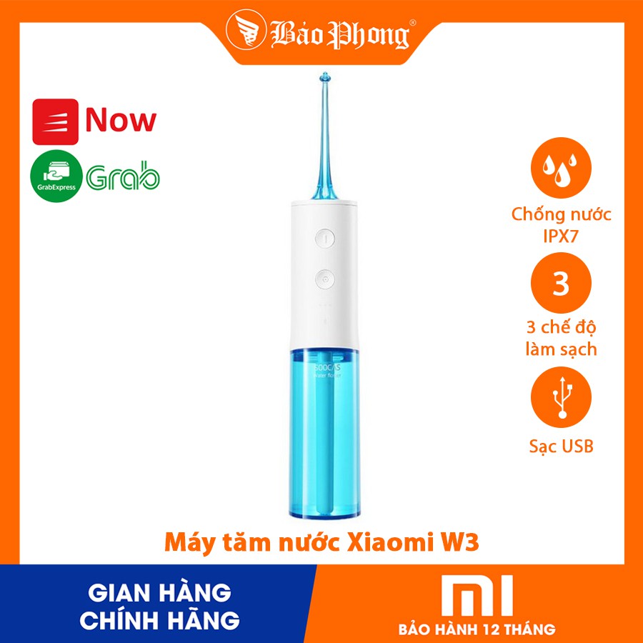 Máy tăm nước Xiaomi Vệ Sinh Răng Miệng nướu lợi Soocas Portable Oral Irrigator W3 cho người niềng làm răng sứ Chính Hãng