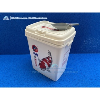 Thùng nhựa đựng cám cá porpoise. chứa được tối đa 15kg thức ăn cho cá