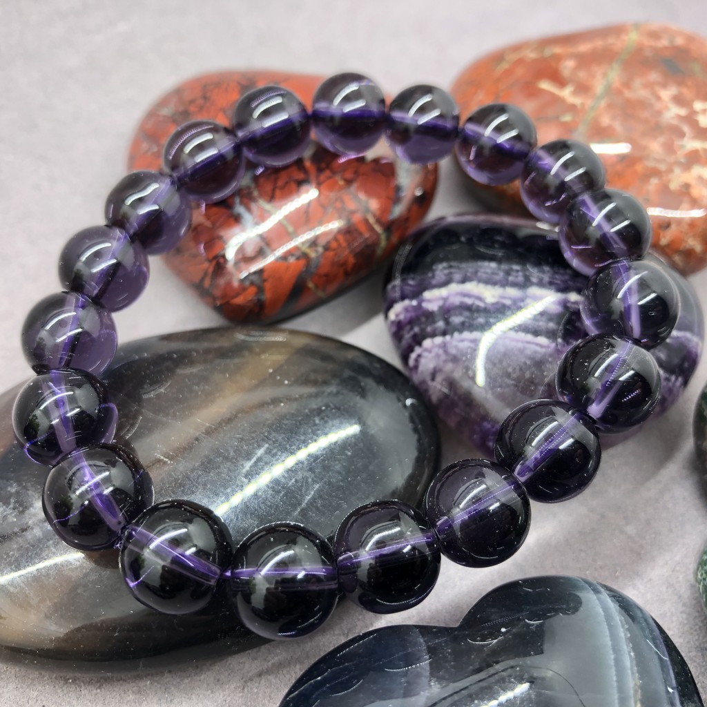 Vòng Tay Chuỗi Hạt Pha Lê Tím 6 / 8 / 10 / 12mm