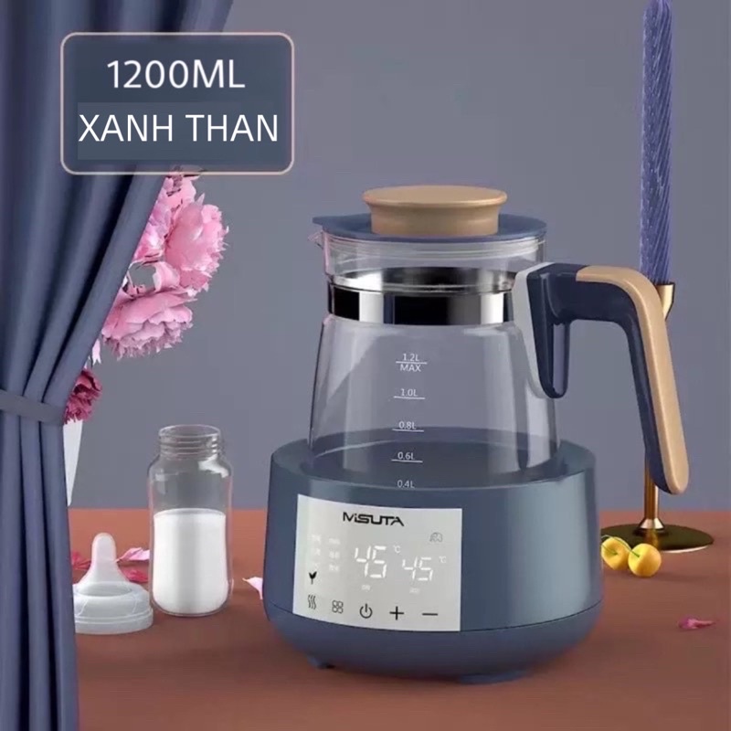 Máy Hâm Nước Pha Sữa Misuta 1,2L Giữ Nhiệt, Bình Đun Nước Pha Sữa Misuta Khử Clo An Toàn Cho Bé