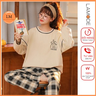 Mã skamsa giảm 10% tối đa 20k đơn 150k bộ ngủ thu đông mẫu kẻ phối mickey imba