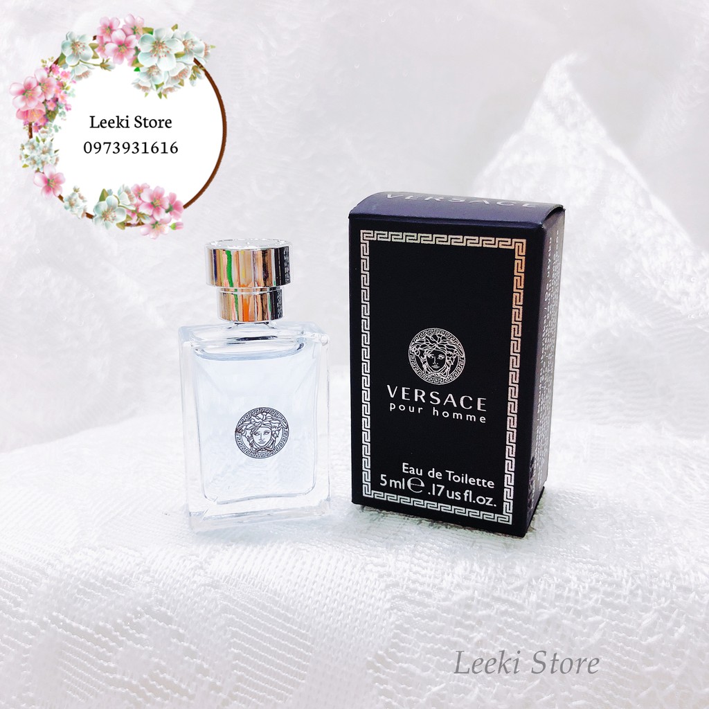 Nước Hoa Nam Versace Pour Homme Edt Thơm Lưu Hương Lâu Size Bỏ Túi Mini - Nam Tính, Quyến Rũ, Nổi Bật 5ml