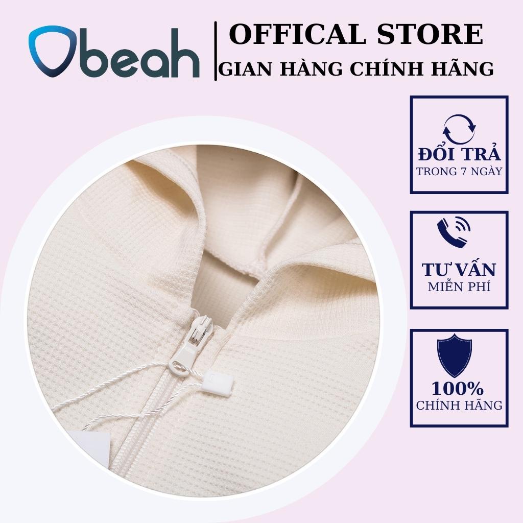 Áo khoác thu đông, bộ quần áo thu đông mũ liền chất liệu cotton tổ ong cao cấp cho bé yêu từ 0 - 24 tháng tuổi Obeah