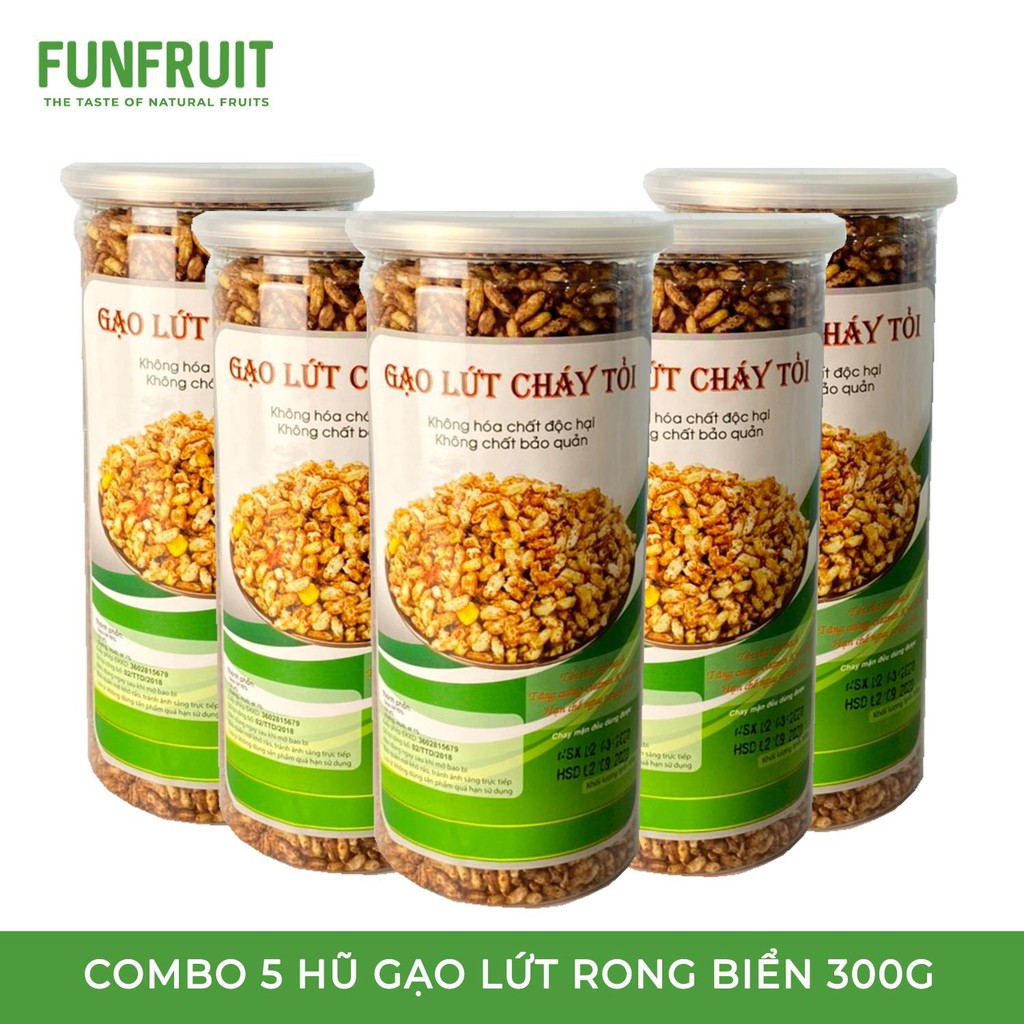Combo 5 hủ gạo lức rong biển cháy tỏi (300gr/hủ)
