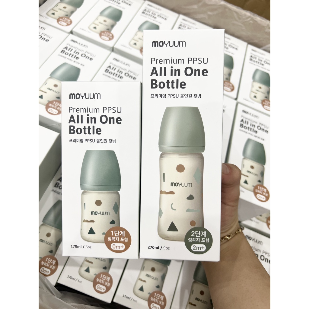 ( Chính hãng _ Kèm Núm ) Bình sữa Moyuum 170ml/270ml Hàn quốc cho bé từ sơ sinh