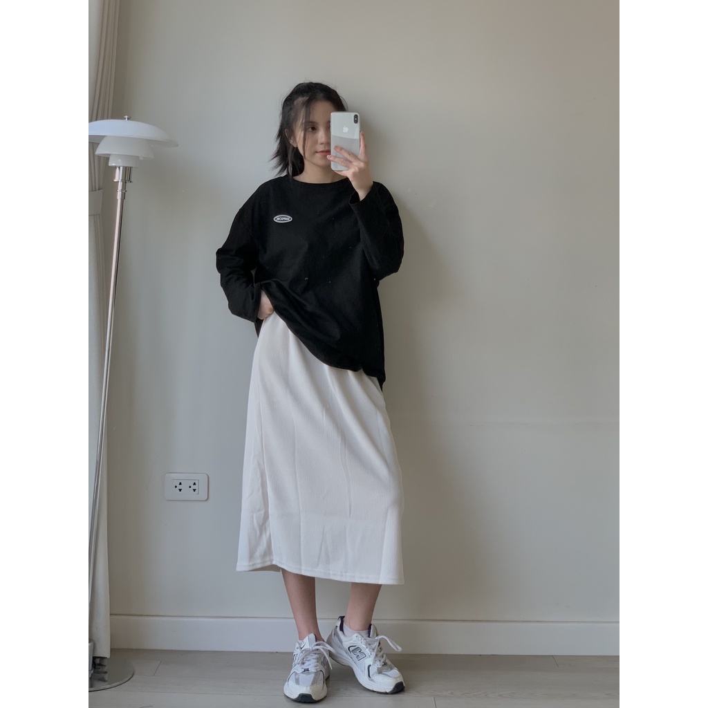 chân váy midi nhung tăm SK114 LOLLIE STUDIO