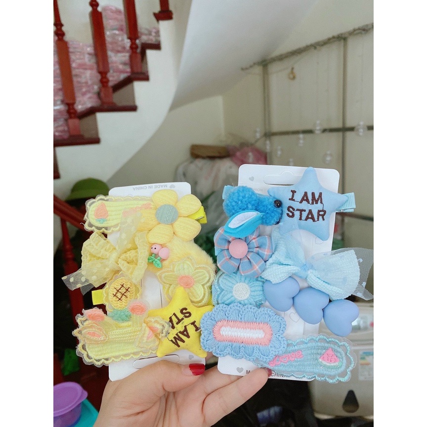 Set 6 Kẹp Tóc Nơ Xinh Xắn Cho Bé Gái