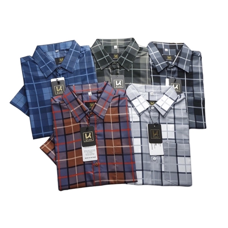 Áo sơ mi nam Bigsize co giãn mẫu caro tay ngắn mẫu mới nhiều màu đặc sắc