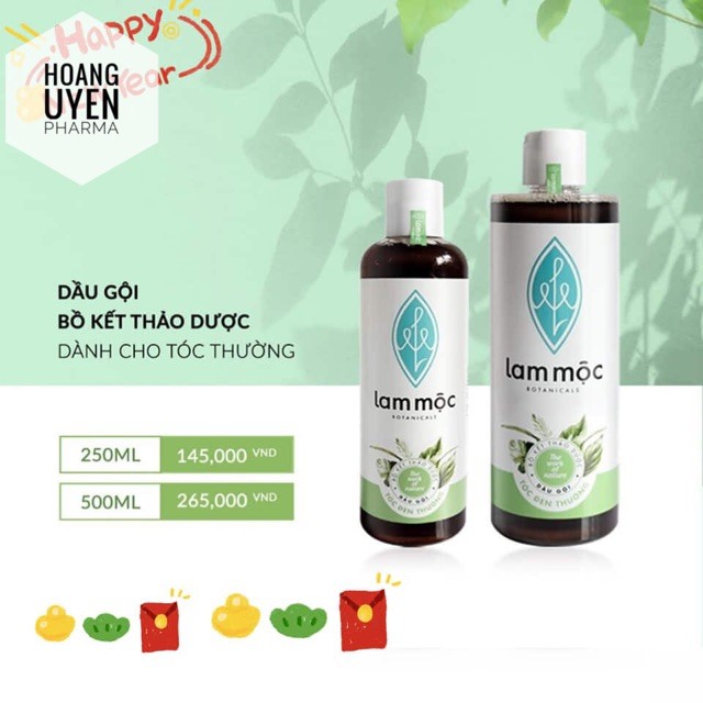 Dầu gội bồ kết Lam Mộc - tóc thường 250ml