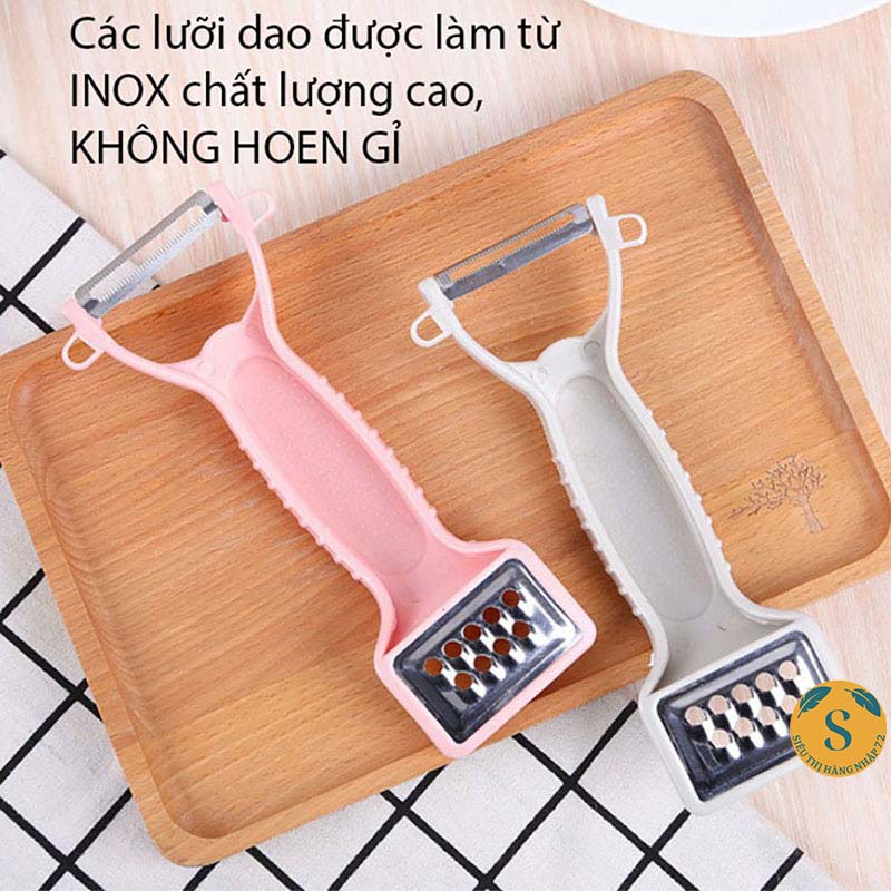 Nạo bào rau củ bằng nhựa lúa mạch 2 đầu tiện dụng, Dao Bào Nạo Gọt Rau Củ Quả 2 Đầu Tiện Lợi [DAO BÀO NHỎ]