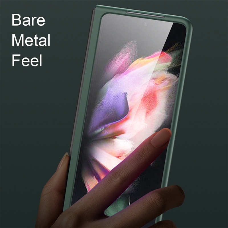 Ốp điện thoại pu phun nhiên liệu màu trơn cao cấp phù hợp cho Samsung Z Fold 3