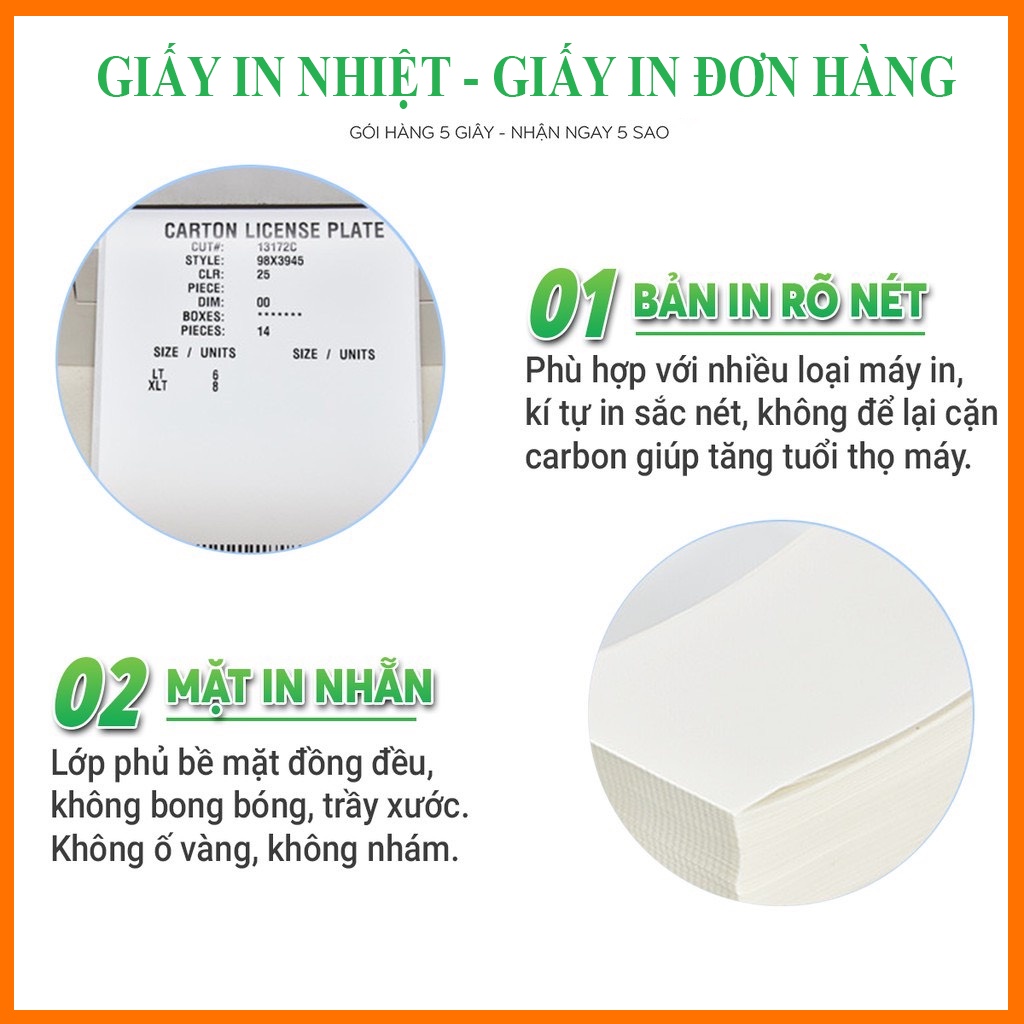 Giấy in Nhiệt A7 - Giấy In Đơn Hàng A7 - Size 76 x 130mm, Tệp 250 Tem, Có Sẵn Lớp Keo Tự Dính