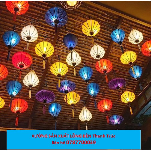 Đèn lồng vải Hội An 30cm trang trí nhà, cửa hàng