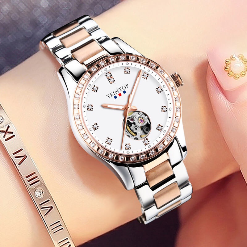 Đồng hồ nữ chính hãng Teintop T8685-1 hàng mới,Kính sapphire ,chống xước,Chống nước,máy cơ(Automatic),Bảo Hành 12 Tháng
