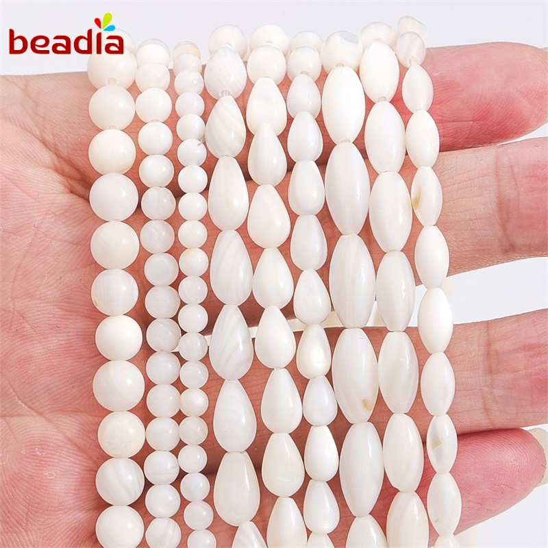 Vòng cổ BEADIA mặt vỏ sò xỏ hạt ngọc trai nhân tạo thời trang dành cho nữ