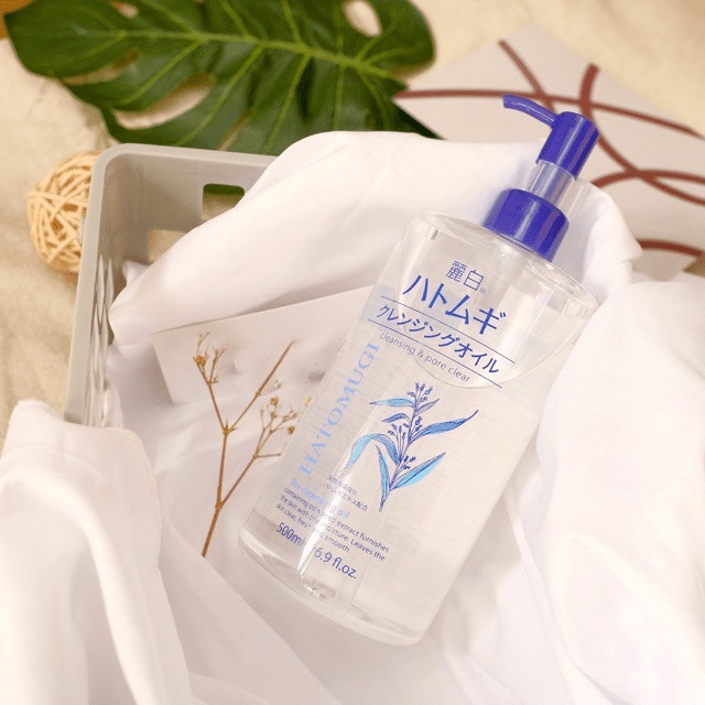 Nước/Dầu tẩy trang dưỡng ẩm và làm sáng da chiết xuất ý dĩ Hatomugi Nhật Bản 500ml