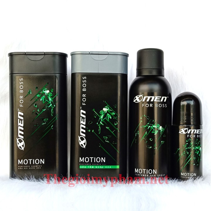 Combo Xmen For Boss Motion: Gội 180g + Tắm 180g + Xịt 150ml + Lăn 50ml