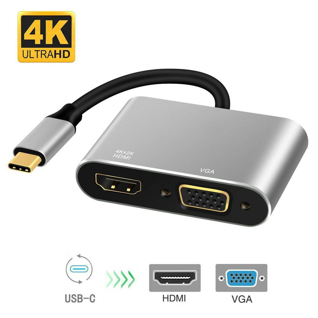 [Mã ELHACE giảm 4% đơn 300K] Cáp Chuyển tín hiệu USB Type-C Sang HDMI/ VGA không kèm âm thanh - 30843