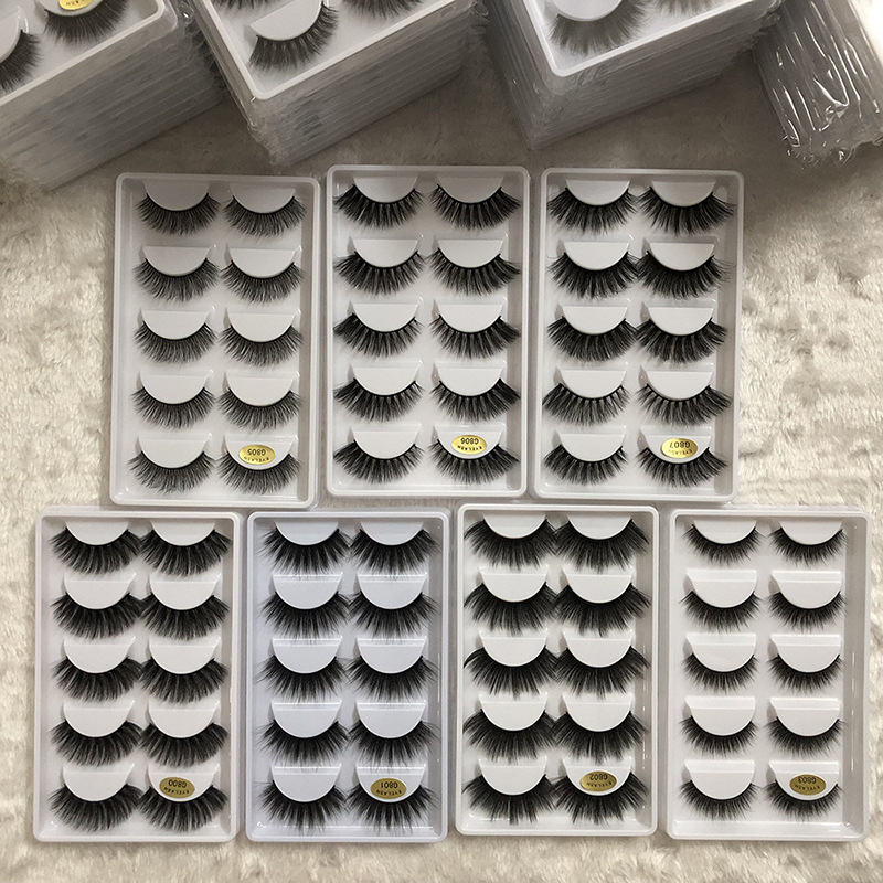 Ireneda  Bộ 5 cặp lông mi giả dài 3D nhiều lớp trang điểm tự nhiên