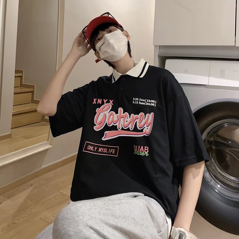 Áo polo Ngắn Tay Form Rộng Phong Cách Hàn Quốc Dành Cho Cả Nam Và Nữ