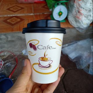 50 cốc giấy cafe nắp đen 270ml