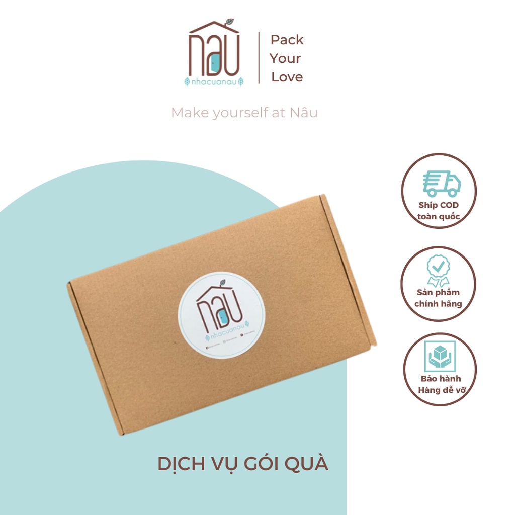 DỊCH VỤ gói quà với hộp nâu, giấy nâu phong cách tối giản lịch sự