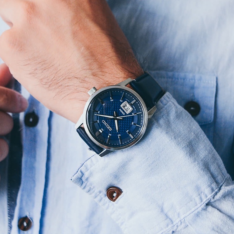 Đồng hồ nam Seiko SUR287P1 mặt kính Hardlex chống xước, chống nước 10 ATM. dây da thời trang cao cấp chính hãng Nhật Bản