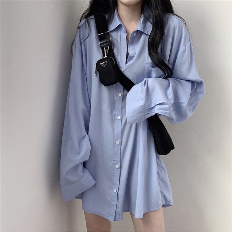 Áo sơ mi MURIOKI tay dài phong cách Hàn Quốc trẻ trung thời trang dành cho nữ