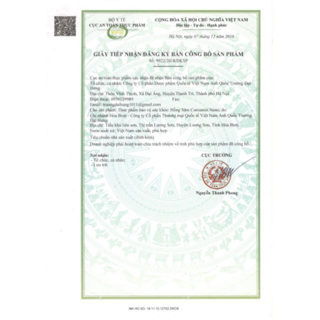 2 Hộp hồng sâm curcumin nano hàn quốc | Thế Giới Skin Care