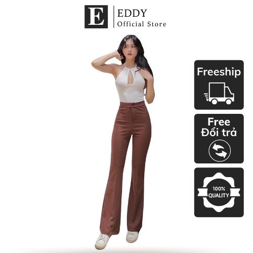 Quần Ống Loe Chất Liệu Tuyết Mưa 2 Cúc Cạp Bản To Form Chuẩn Siêu Hack Dáng EDDY NA002