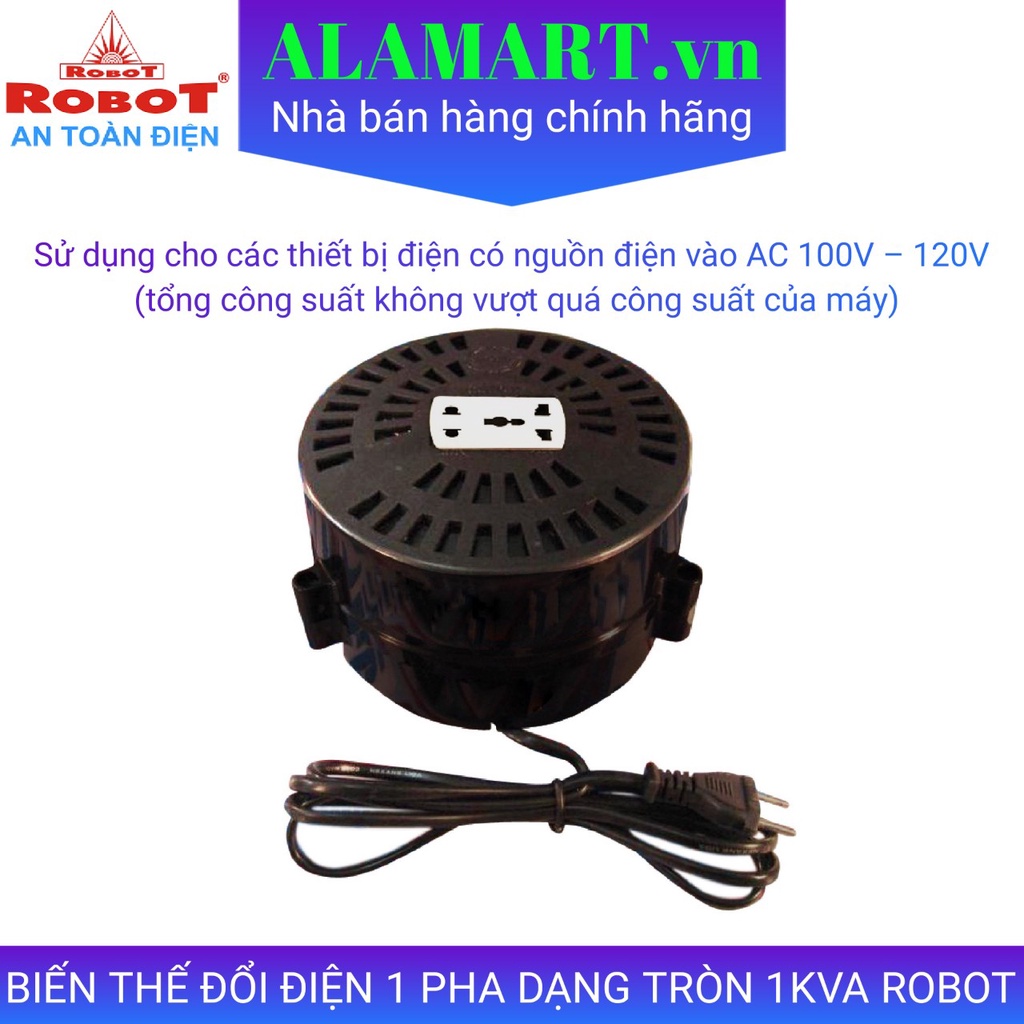Biến thế đổi điện 220v thành 100v- 120v dạng tròn 4950001kva - 2kva 1 pha Classy robot