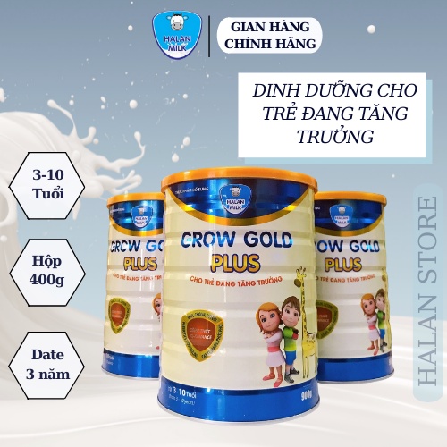 Sữa bột Grow gold plus 400g - giúp tăng chiều cao,phát triển toàn diện cho trẻ từ 3 đến 10 tuổi, Halan milk