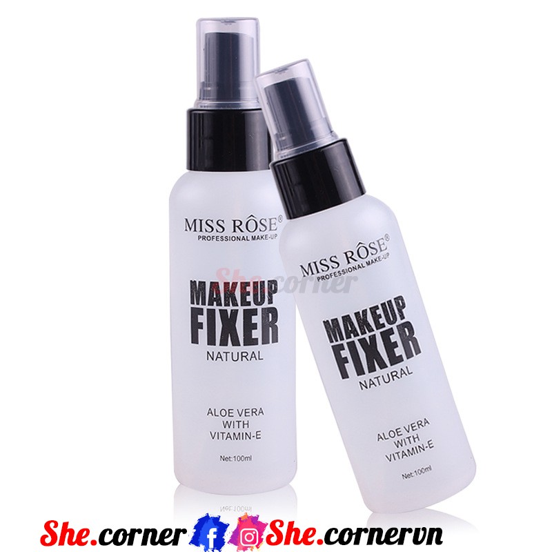 Xịt khoáng giữ lớp trang điểm Miss Rose Makeup Fixer 7505-007M