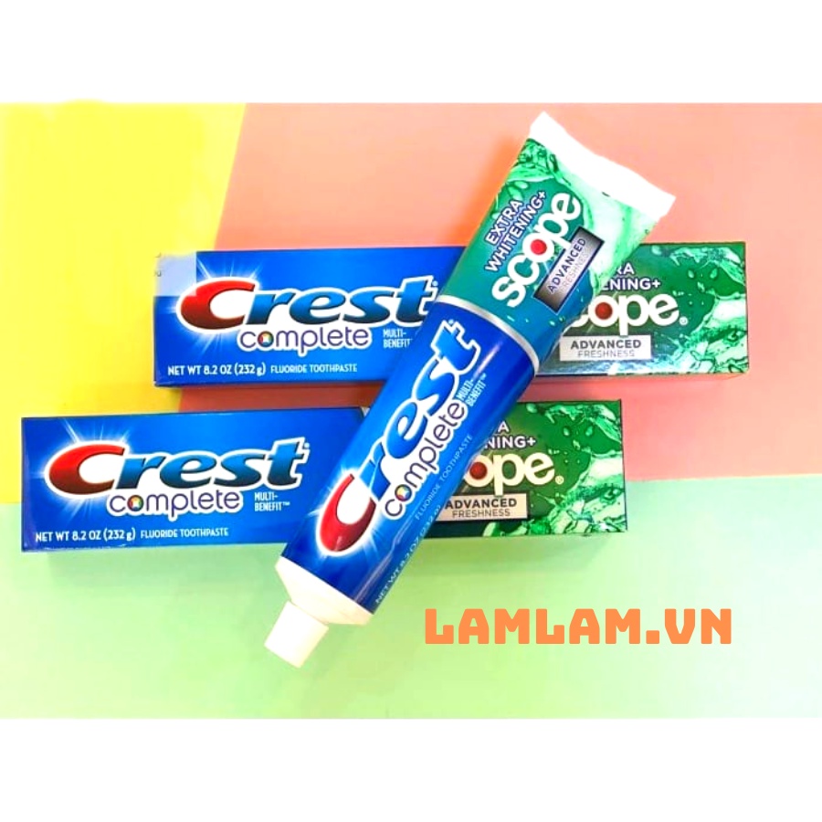 Kem đánh răng Crest Complete Extra Whitening Scope Advanced Freshness 232g