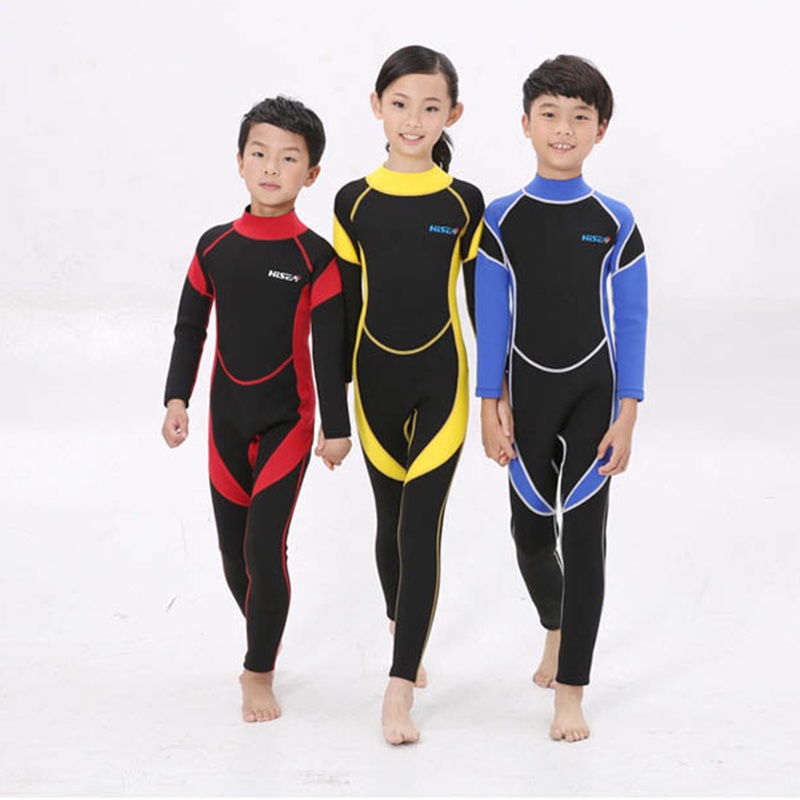 Bộ Đồ Bơi Tay Dài Chống Nắng Chất Liệu Dày Dặn Giữ Ấm Cho Bé