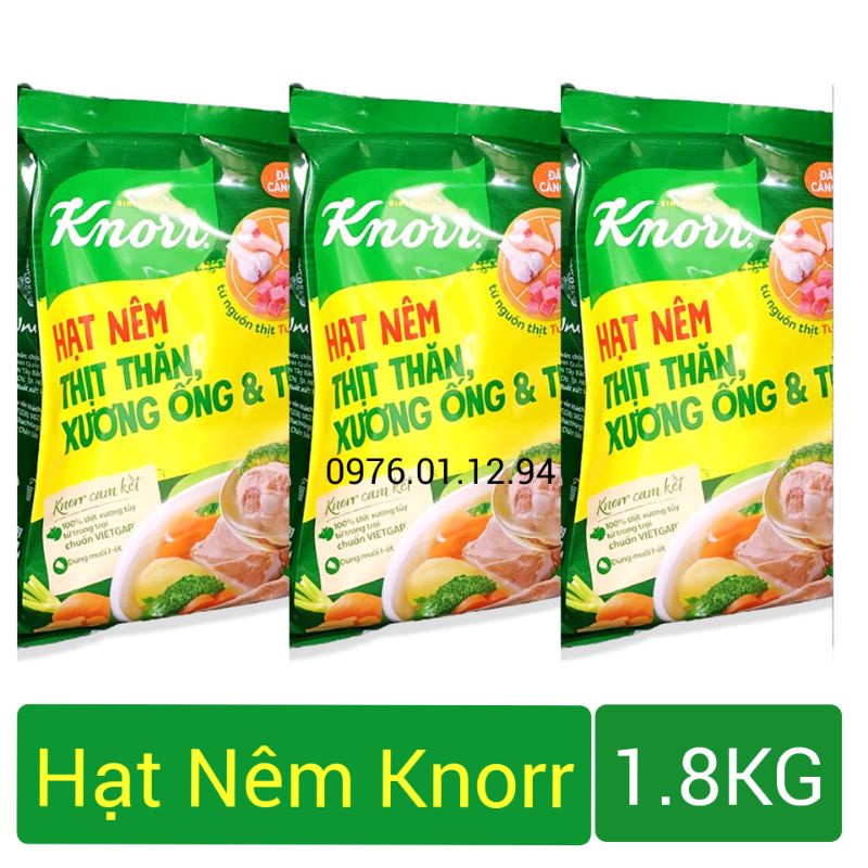 KNORR HẠT NÊM TỪ THỊT VÀ XƯƠNG 1.8KG GÓI LỚN BIG SIZE