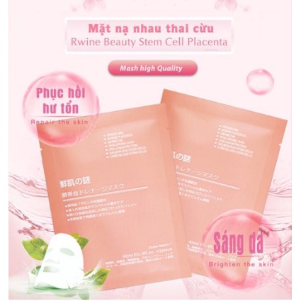 Mặt Nạ Nhau Thai Cừu Rwine Beauty Stem Cell Placenta  30g Bổ Sung Collagen Giúp Chống Lão Hóa, Tái Tạo Làn Da Trắng Hồng