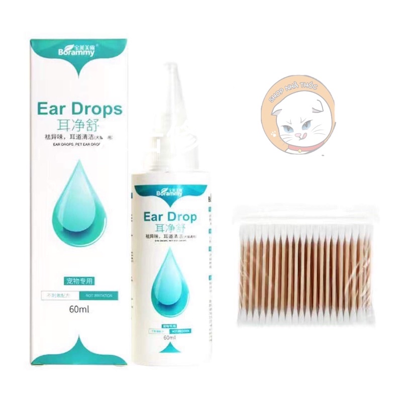 Dung dịch nhỏ tai, làm sạch tai và ngăn ngừa viêm tai cho chó mèo Borammy