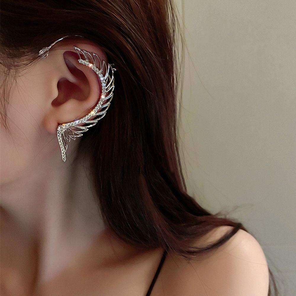 Bông Tai Dáng Dài Hình Đôi Cánh Lấp Lánh Thời Trang Cho Nữ