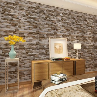 Decal 1m x 45cm Giấy decal cuộn gạch nâu dặm BBC21