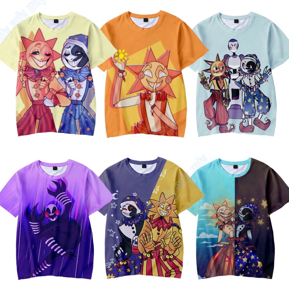 Áo Thun Họa Tiết Hoạt Hình Sundrop FNAF Cho Người Lớn/Teens